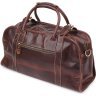 Шкіряна дорожня сумка з зернистою поверхнею коричневого кольору Vintage (14265) - 1