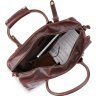Шкіряна дорожня сумка з зернистою поверхнею коричневого кольору Vintage (14265) - 5