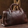 Кожаная дорожная сумка с зернистой поверхностью коричневого цвета Vintage (14265) - 8