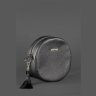 Кругла жіноча сумка-кроссбоді з натуральної шкіри флотар у чорному кольорі BlankNote Tablet 78613 - 2