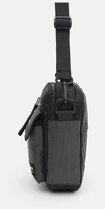 Вместительная мужская сумка из прочного текстиля серого цвета Monsen 88713 modnotak фото №4