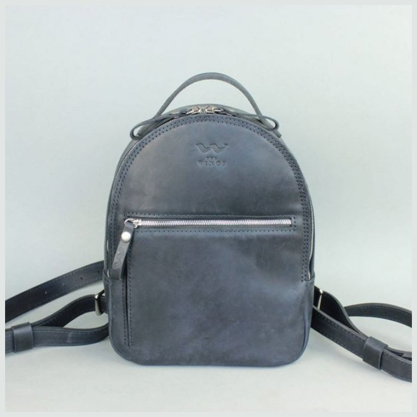 Женский винтажный рюкзак-сумка темно-синего цвета BlankNote Groove S 79013