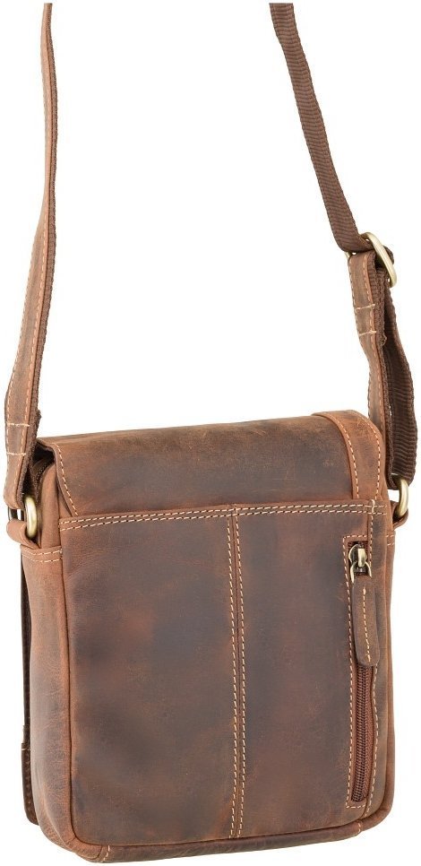 Винтажная мужская сумка через плечо из натуральной кожи светло-коричневого цвета Visconti Messenger Bag 69113