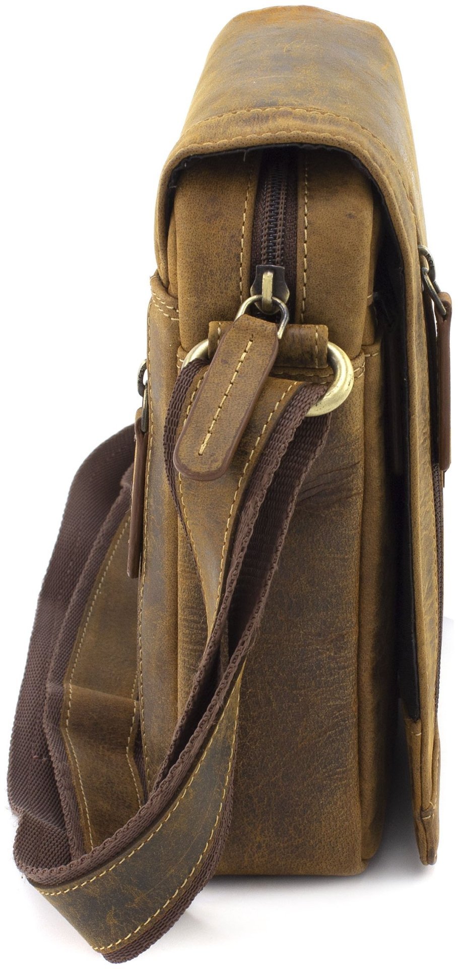 Винтажная мужская сумка через плечо из натуральной кожи светло-коричневого цвета Visconti Messenger Bag 69113