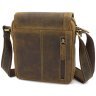 Винтажная мужская сумка через плечо из натуральной кожи светло-коричневого цвета Visconti Messenger Bag 69113 - 3