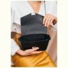 Чорна жіноча сумочка з натуральної шкіри флотар на ланцюжку BlankNote Yoko 79113  - 6