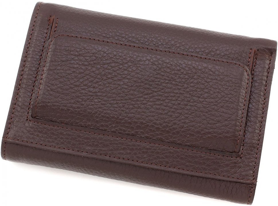 Жіночий темно-коричневий гаманець зі шкіри з вираженою зернистістю Tony Bellucci (10845)