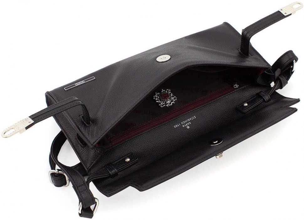 Черная женская сумка-клатч из натуральной кожи черного цвета KARYA (19600)