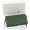 Зелена компактна обкладинка для документів подвійного складання з фактурного шкіри ST Leather (14006) - 8