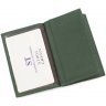 Зелена компактна обкладинка для документів подвійного складання з фактурного шкіри ST Leather (14006) - 5