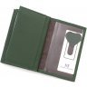 Зелена компактна обкладинка для документів подвійного складання з фактурного шкіри ST Leather (14006) - 7