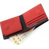 Компактный кошелек черно-красного цвета из винтажной кожи Grande Pelle (15428) - 4