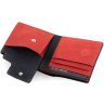 Компактний гаманець чорно-червоного кольору з вінтажної шкіри Grande Pelle (15428) - 5