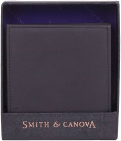 Чорне вертикальне чоловіче портмоне з натуральної шкіри під купюри та картки Smith&Canova Romano 69713