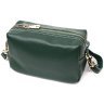 Жіноча сумочка з натуральної зернистої шкіри зеленого кольору з ремінцем Vintage 2422277 - 2