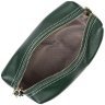 Жіноча сумочка з натуральної зернистої шкіри зеленого кольору з ремінцем Vintage 2422277 - 4