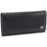 Классический женский черный кошелек из лакированной кожи с клапаном на магнитах ST Leather 70814 - 1
