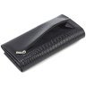 Класичний жіночий чорний гаманець із лакованої шкіри із клапаном на магнітах ST Leather 70814 - 5