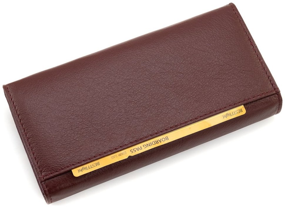 Женский кожаный кошелек в цвете марсала на магнитах и большой монетницей ST Leather 90814 фото №5 Женский кожаный кошелек в цвете марсала на магнитах и большой монетницей ST Leather 90814 modnotak фото №5