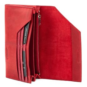 Красный матовый купюрник ручной работы Grande Pelle (13088) - 2