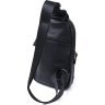 Молодежная кожаная мужская сумка-слинг через плечо в черном цвете Vintage (20671) - 2