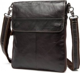 Мужская сумка-мессенджер из натуральной кожи коричневого цвета VINTAGE STYLE (14631)