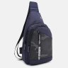 Синий мужской рюкзак-слинг из текстиля с принтом Monsen 71614 - 2