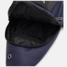 Синий мужской рюкзак-слинг из текстиля с принтом Monsen 71614 - 5