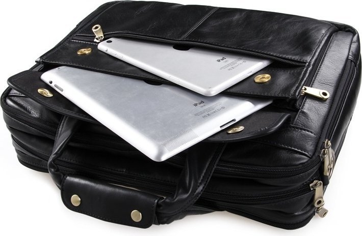 Містка чоловіча сумка для ноутбука на три відділення VINTAGE STYLE (14242)