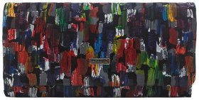 Великий жіночий гаманець із натуральної шкіри з яскравим принтом Desisan 81814