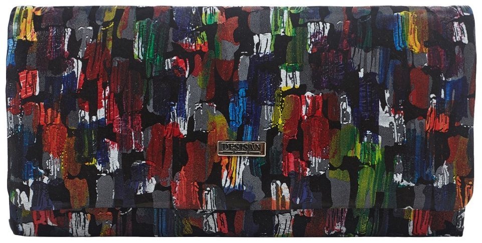 Крупный женский кошелек из натуральной кожи с ярким принтом Desisan 81814 modnotak фото №1