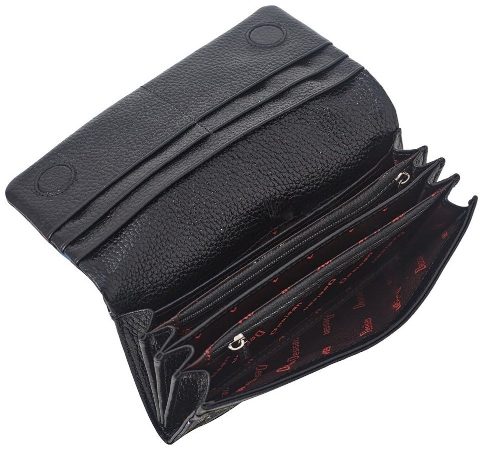 Крупный женский кошелек из натуральной кожи с ярким принтом Desisan 81814 modnotak фото №4