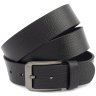 Широкий черный фактурный мужской ремень батал длиной до 140 см Gherardini 45064 (натуральная итальянская кожа) modnotak фото - 1