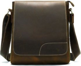 Вінтажна чоловіча сумка планшет середнього розміру з клапаном VINTAGE STYLE (14804)