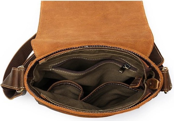Винтажная мужская сумка планшет среднего размера с клапаном VINTAGE STYLE (14804)