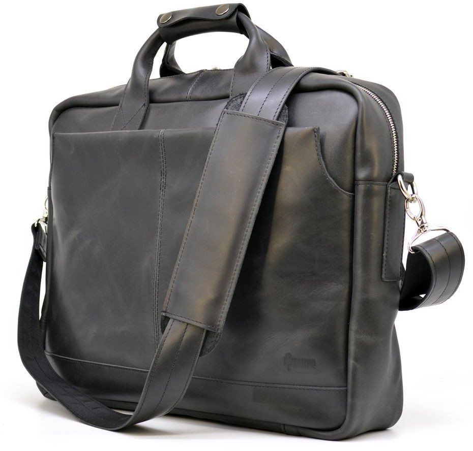 Чоловіча сумка для ноутбука 17 дюймів із натуральної шкіри з ручками TARWA (19826)