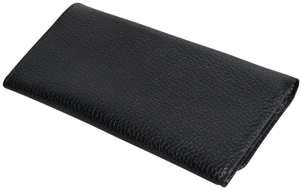 Жіночий гаманець на кнопці чорного кольору Vip Collection 102614 (шкіра флотар) modnotak фото №2