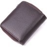 Невеликий жіночий гаманець із фактурної шкіри темно-коричневого кольору KARYA (2421412) - 2