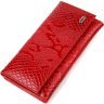 Лакований жіночий гаманець з натуральної шкіри червоного кольору з тисненням під змію CANPELLINI (2421850) - 1