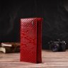Лакований жіночий гаманець з натуральної шкіри червоного кольору з тисненням під змію CANPELLINI (2421850) - 6