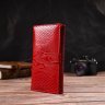 Лакований жіночий гаманець з натуральної шкіри червоного кольору з тисненням під змію CANPELLINI (2421850) - 7