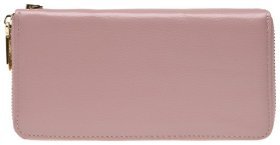Женский кошелек из натуральной кожи розового цвета с запястным ремешком Keizer 73214