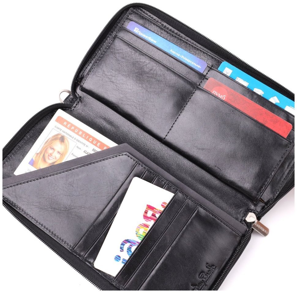 Мужской клатч с ремешком на запястье из гладкой натуральной итальянской кожи Tony Perotti 103314 Черный modnotak фото №9