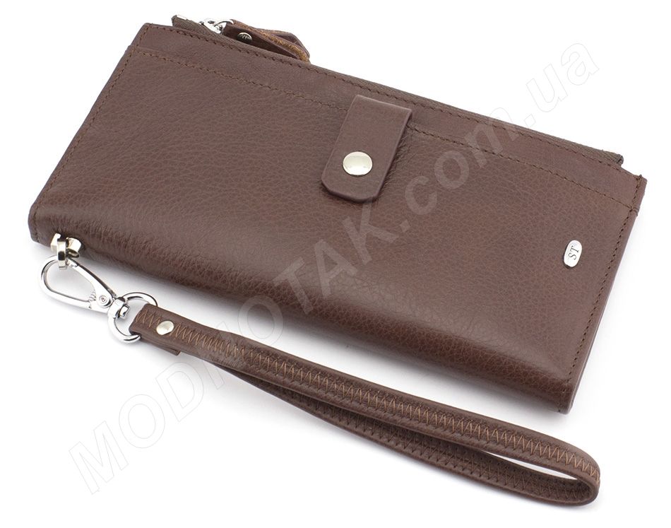 Шкіряний ділової гаманець під купюри і картки (з ремінцем на зап'ясті) ST Leather Accessories (17395)