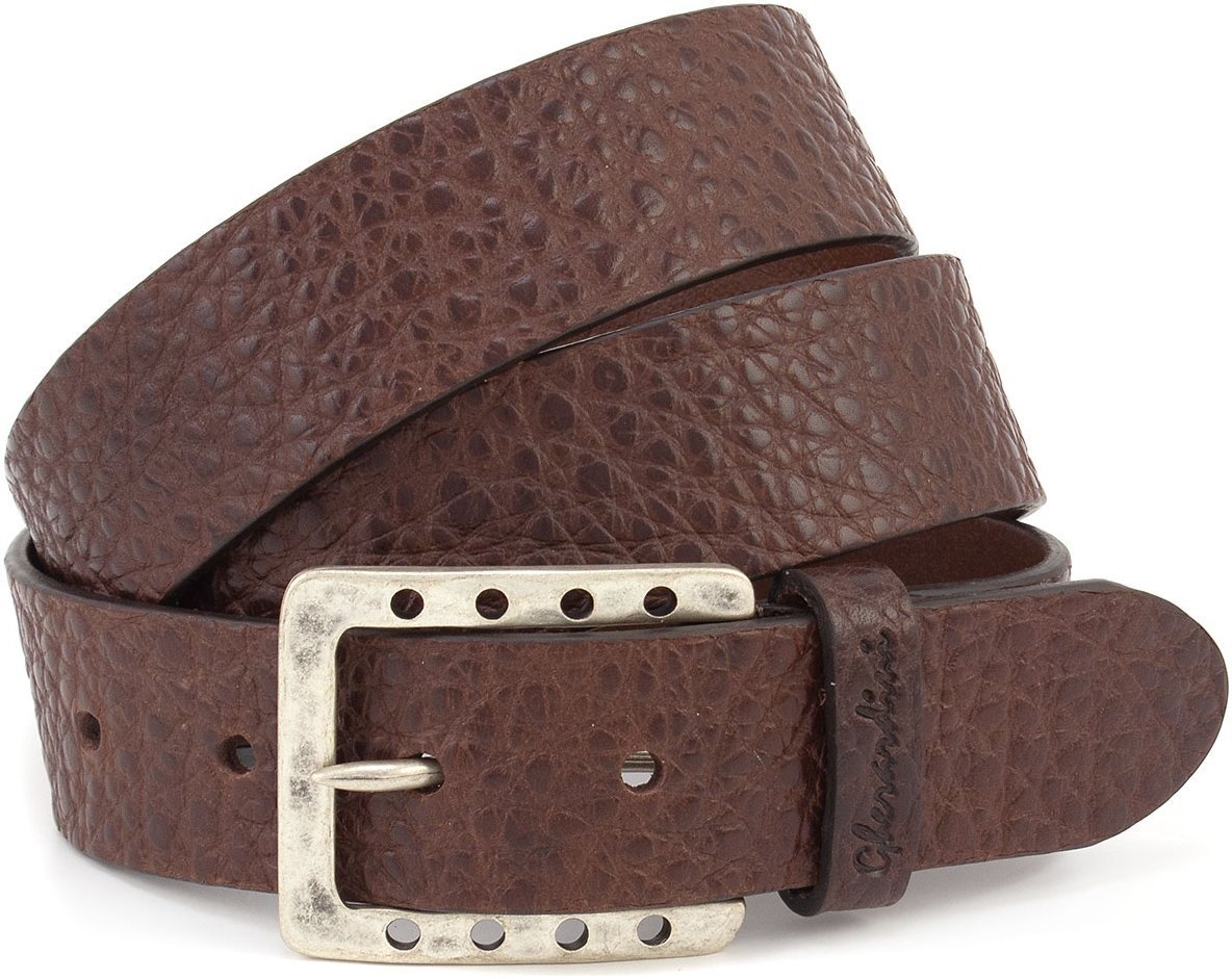 Cтильный итальянский ремень из кожи буйвола Gherardini 40675-GH.BRW.BUFF