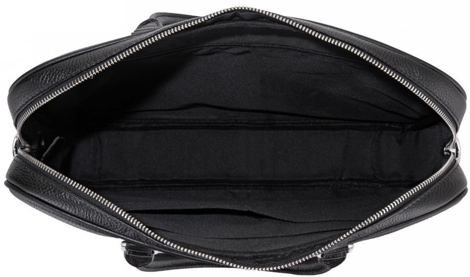 Натуральна шкіряна чоловіча сумка для ноутбука черного кольору Tiding Bag (15902)