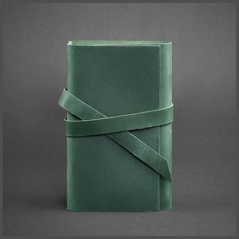 Блокнот (Софт-бук) с обложкой из натуральной кожи Crazy Horse зеленого цвета - BlankNote (13714) modnotak фото №3