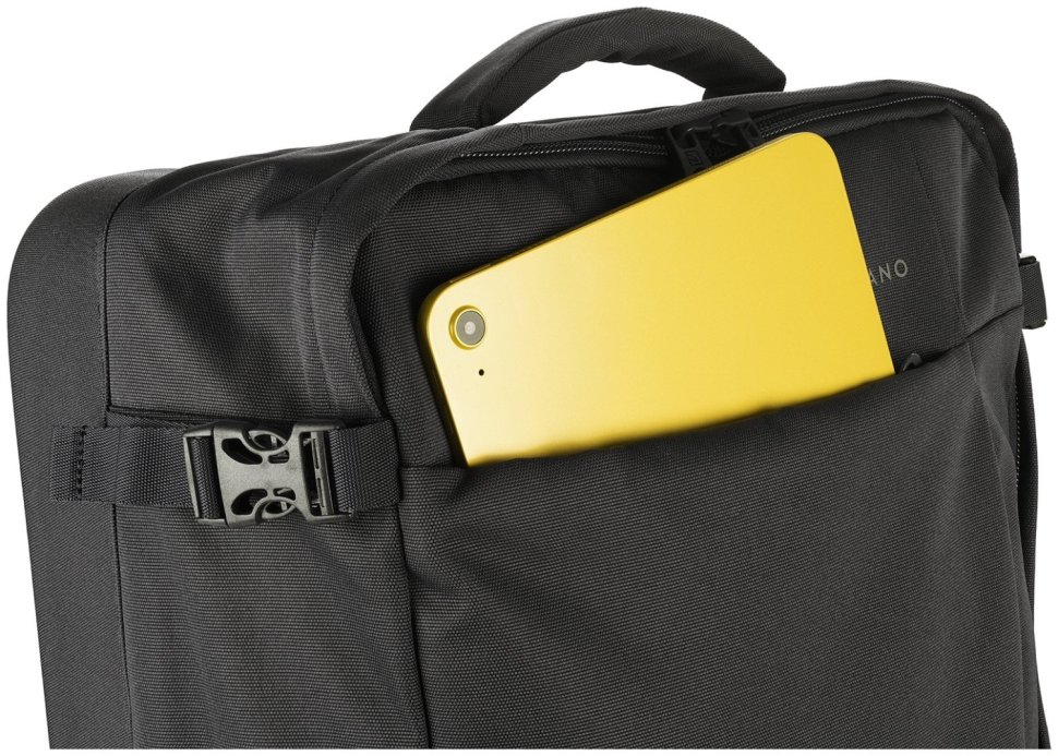 Сумка дорожня на 2-х колесах, Tucano Tugo S Trolley, 34л, поліестер, чорна modnotak фото №8