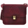 Женская бохо-сумка бордового цвета из винтажной кожи BlankNote Лилу (12710) - 1