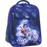 Синій шкільний рюкзак для хлопчиків із текстилю з мотоциклістом Bagland (53814) - 1